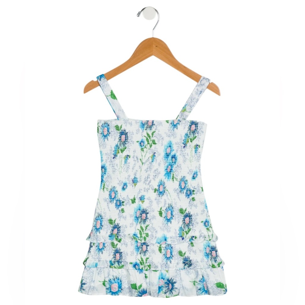 LoveShackFancy Blue Floral Kids Casual Dress